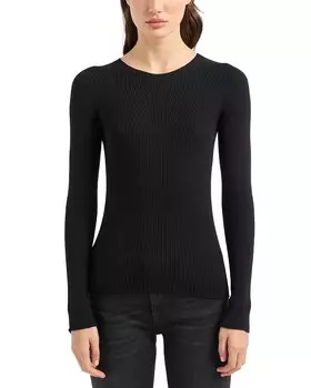 Джемпер Emporio Armani с круглым вырезом в рубчик, черный