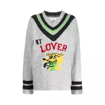 Джемпер ERL Hurt Lover Varsity V Neck Jumper, серый