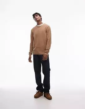 Джемпер Essential с круглым вырезом бежевого цвета Tommy Hilfiger