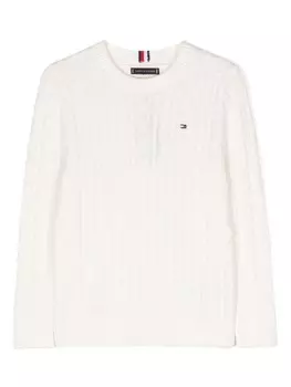 Джемпер Essential с вышитым логотипом Tommy Hilfiger Junior, белый
