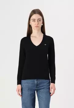 Джемпер EXTRAFINE V-NECK GANT, черный