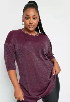 Джемпер EYELET Yours Clothing, лиловый