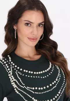 Джемпер faina, темно-зеленый