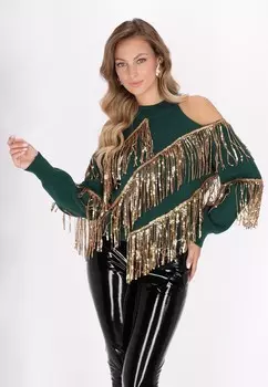 Джемпер faina, темно-зеленый