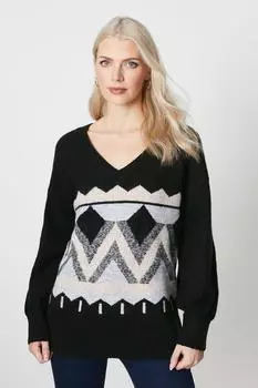 Джемпер Fairisle с V-образным вырезом Debenhams, мультиколор