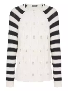 Джемпер фактурной вязки BALMAIN, белый