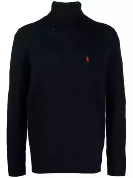 Джемпер фактурной вязки из смесовой шерсти POLO RALPH LAUREN, синий