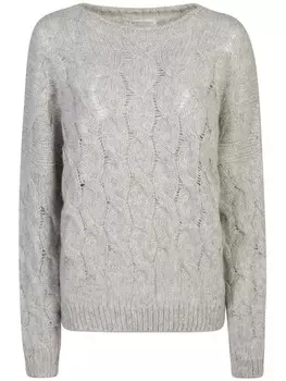 Джемпер фактурной вязки Le Tricot Perugia, серый