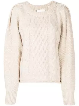 Джемпер фактурной вязки Low Classic, бежевый