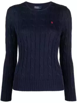 Джемпер фактурной вязки с логотипом Polo Pony POLO RALPH LAUREN, синий