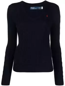 Джемпер фактурной вязки с логотипом Polo Pony POLO RALPH LAUREN, синий
