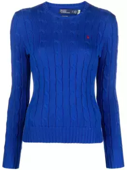 Джемпер фактурной вязки с логотипом Polo Pony POLO RALPH LAUREN, синий
