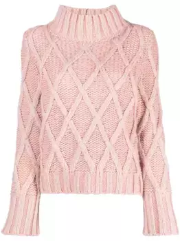 Джемпер фактурной вязки с высоким воротником Fabiana Filippi, розовый