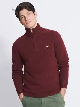 Джемпер Farro из смесовой шерсти с воротником на молнии Aubin, бордо