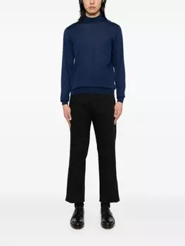 Джемпер Fedeli с воротником-стойкой, синий