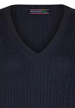 Джемпер FINE CABLE V-NECK Felix Hardy, темно-синий