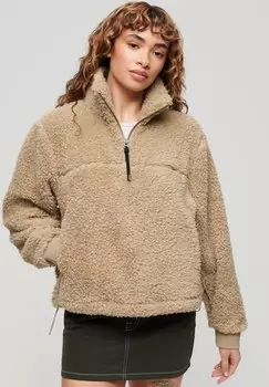 Джемпер флисовый SOFT ZIP Superdry, бежевый