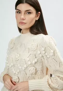 Джемпер FLOWER APPLICATION INFLUENCER, молочный