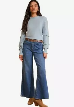 Джемпер FRILL NECK RUFFLE SLEEVE Love & Roses, синий