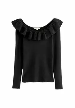 Джемпер FRILL REGULAR FIT Laura Ashley, черный