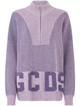 Джемпер GCDS с полумолнией, фиолетовый