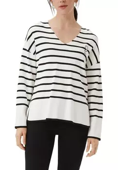 Джемпер GESTREIFTER comma casual identity, черный