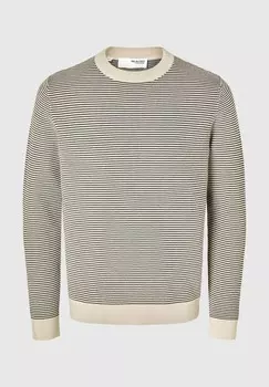 Джемпер GESTREIFTER RUNDHALS Selected Homme, бежевый