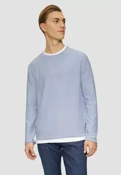 Джемпер GEWASCHENER MIT ROLLKANTE QS, светло-голубой