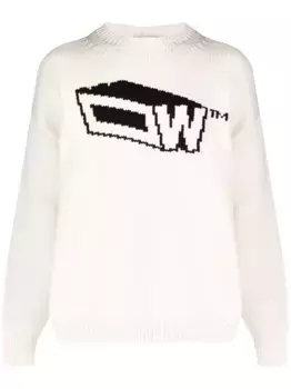 Джемпер Graffiti Zine с логотипом OFF-WHITE, белый
