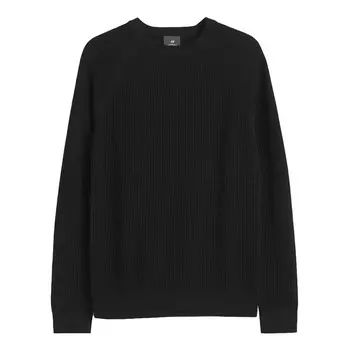 Джемпер H&amp;M Muscle Fit Knit, черный