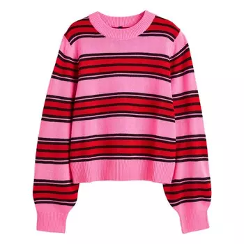 Джемпер H&M Striped Jacquard-knit, вишневый