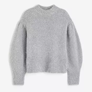 Джемпер H&M Balloon-sleeved, светло-серый