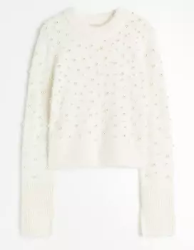 Джемпер H&M Bead-embellished, кремовый