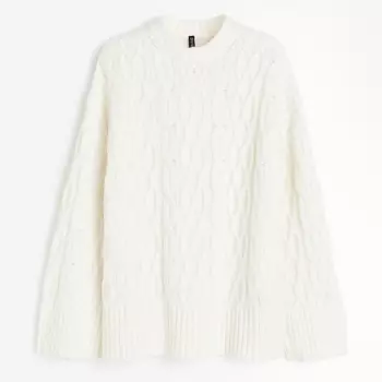 Джемпер H&M Cable-knit, кремовый