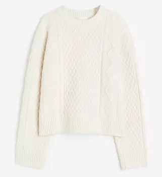 Джемпер H&M Cable-knit, кремовый