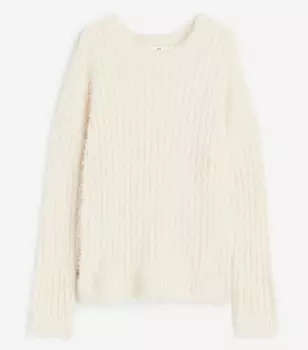 Джемпер H&M Fluffy, светло-бежевый