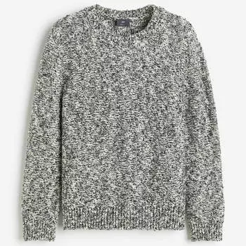 Джемпер H&M Regular Fit, черный/белый
