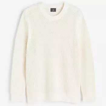 Джемпер H&M Regular Fit Hole-knit, светло-бежевый