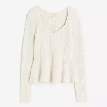 Джемпер H&M Rib-knit, белый