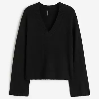 Джемпер H&M V-neck, черный