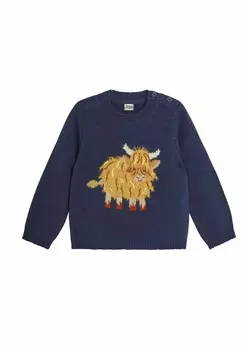 Джемпер HIGHLAND COW . REGULAR FIT JoJo Maman Bb, синий