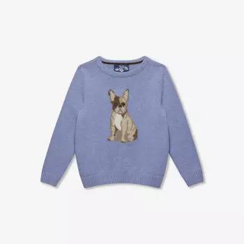 Джемпер хлопковой вязки брюс бульдог 2-11 лет Trotters, синий