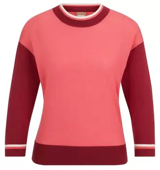 Джемпер Hugo Boss Colour-blocked In Super-fine Merino Wool, коралловый/бордовый