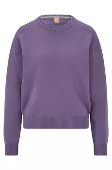 Джемпер Hugo Boss Relaxed-fit In Cashmere With Signature Stripe, фиолетовый