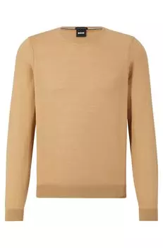 Джемпер Hugo Boss Slim-fit In Virgin Wool, бежевый