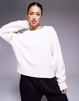 Джемпер HUGO Red sisminye с логотипом в кремовом цвете