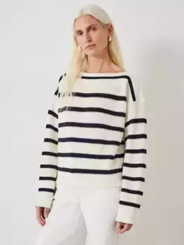 Джемпер HUSH Aubrey Ribbed Open Knit, цвет ecru/navy/stripe