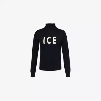 Джемпер Ice с высоким воротом из мериносовой шерсти Perfect Moment, черный