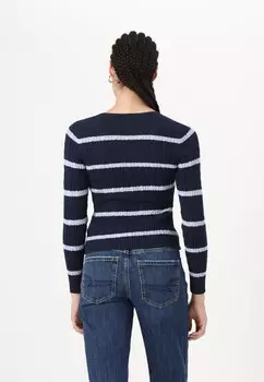 Джемпер ICON CABLE V NECK Hollister Co., темно-синий