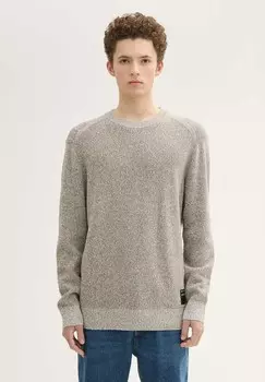Джемпер IN MELANGE OPTIK TOM TAILOR DENIM, цвет Mottled Beige
